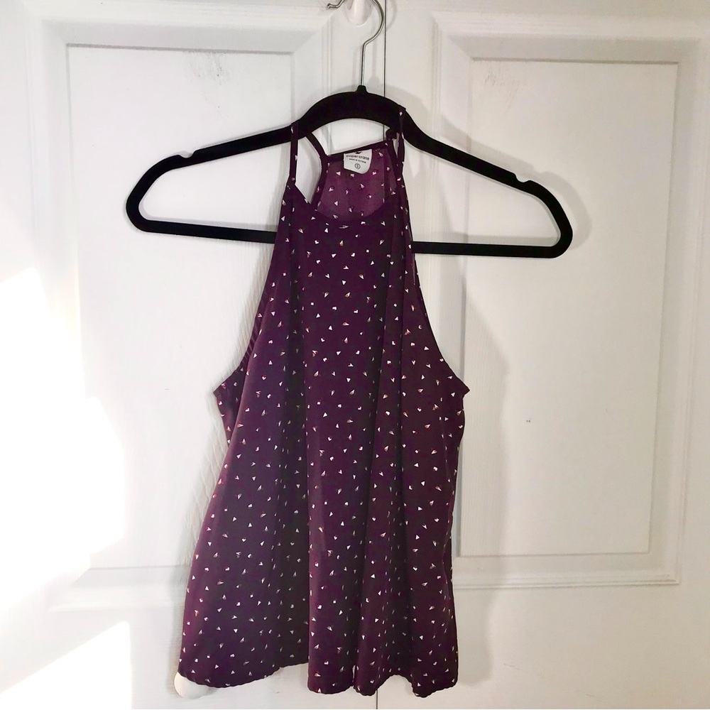 Paper Crane Plum Tank Top with White Accents - Picture 2 of 10